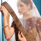 Rajwada Women Brown Sparkling Sequins Semi Stitched Lehenga With Unstitched Blouse