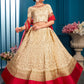 Rajwada Women Beige Designer Semi Stitched Lehenga With Unstitched Blouse