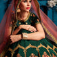 Rajwada Women Green Resham,Zari,Stone Semi Stitched Lehenga With Unstitched Blouse