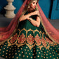 Rajwada Women Green Resham,Zari,Stone Semi Stitched Lehenga With Unstitched Blouse