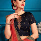 Rajwada Women Dark Blue Sequins Semi Stitched Lehenga With Unstitched Blouse