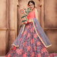 Rajwada Grey Embroidered Soft Net Semi Stitched Lehenga With Blouse For Women