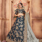 Rajwada Grey Embroidered Art Silk Semi Stitched Lehenga With Blouse For Women