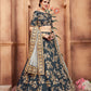 Rajwada Grey Embroidered Art Silk Semi Stitched Lehenga With Blouse For Women