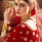 Rajwada Women Red Elegant Semi Stitched Lehenga With Unstitched Blouse