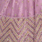 Rajwada Mauve Embroidered Soft Net Semi Stitched Lehenga With Blouse For Women