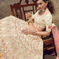 Rajwada Women Apricot Georgette Semi Stitched Lehenga With Unstitched Blouse