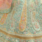 Rajwada Women Sky Blue Embroidered Organza Semi Stitched Lehenga With Unstitched Blouse