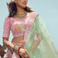 Rajwada Women Light Purple Georgette Semi Stitched Lehenga With Unstitched Blouse