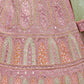 Rajwada Women Light Purple Georgette Semi Stitched Lehenga With Unstitched Blouse