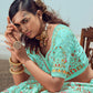 Rajwada Women Blue Semi Stitched Lehenga With Unstitched Blouse