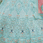 Rajwada Women Light Blue Embroidered Georgette Semi Stitched Lehenga With Unstitched Blouse