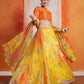 Rajwada Women Designer Yellow Organza Semi Stitched Lehenga With  Unstitched Blouse