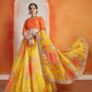 Rajwada Women Designer Yellow Organza Semi Stitched Lehenga With  Unstitched Blouse