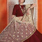 Rajwada Women Art Silk Maroon Semi Stitched Lehenga With Unstitched Blouse