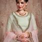 Rajwada Women Green Sequins Sassy Semi Stitched Lehenga With Unstitched Blouse