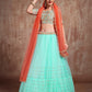 Rajwada Women Sea Green Stunning Semi Stitched Lehenga With Unstitched Blouse