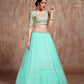 Rajwada Women Sea Green Stunning Semi Stitched Lehenga With Unstitched Blouse