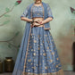 Rajwada Women Grey Designer Semi Stitched Lehenga With Unstitched Blouse
