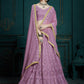 Rajwada Women Designer Purple Soft Net Semi Stitched Lehenga With Unstitched Blouse