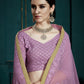 Rajwada Women Designer Purple Soft Net Semi Stitched Lehenga With Unstitched Blouse