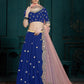 Rajwada Women Designer Dark Blue Sequins Semi Stitched Lehenga With Unstitched Blouse