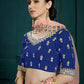 Rajwada Women Designer Dark Blue Sequins Semi Stitched Lehenga With Unstitched Blouse