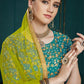 Rajwada Women Teal Georgette Sassy Semi Stitched Lehenga With Unstitched Blouse
