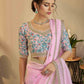 Rajwada Pink Embroidered Organza Saree With Unstitched Blouse For Women