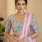 Rajwada Pink Embroidered Organza Saree With Unstitched Blouse For Women