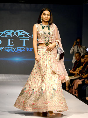 Rajwada Women Multicolor Net Semi Stitched Lehenga With Unstitched Blouse