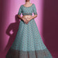 Rajwada Women Blue Silk Blend Embroidered Semi Stitched Lehenga With Unstitched Blouse