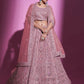 Rajwada Women Pink Silk Blend Embroidered Semi Stitched Lehenga With Unstitched Blouse