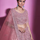Rajwada Women Pink Silk Blend Embroidered Semi Stitched Lehenga With Unstitched Blouse