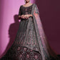 Rajwada Women Violet Crepe Embroidered Semi Stitched Lehenga With Unstitched Blouse