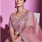Rajwada Women Pink Silk Blend Embroidered Semi Stitched Lehenga With Unstitched Blouse