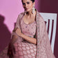Rajwada Women Peach Georgette Embroidered Semi Stitched Lehenga With Unstitched Blouse