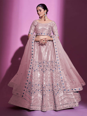 Rajwada Women Peach Silk Blend Embroidered Semi Stitched Lehenga With Unstitched Blouse