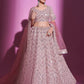 Rajwada Women Peach Silk Blend Embroidered Semi Stitched Lehenga With Unstitched Blouse