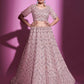 Rajwada Women Peach Silk Blend Embroidered Semi Stitched Lehenga With Unstitched Blouse