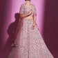 Rajwada Women Peach Silk Blend Embroidered Semi Stitched Lehenga With Unstitched Blouse