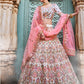 Rajwada Women Multicolor Georgette Semi Stitched Lehenga With Unstitched Blouse