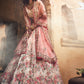 Rajwada Women Apricot Embroidered Organza Semi Stitched Lehenga With Unstitched Blouse