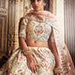 Rajwada Women Peach Art Silk Semi Stitched Lehenga With Unstitched Blouse