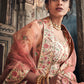 Rajwada Women Peach Art Silk Semi Stitched Lehenga With Unstitched Blouse