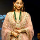 Rajwada Women Peach Georgette Semi Stitched Lehenga With Unstitched Blouse