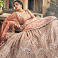 Rajwada Women Peach Georgette Semi Stitched Lehenga With Unstitched Blouse