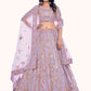 Rajwada Women Purple Net Semi Stitched Lehenga With Unstitched Blouse