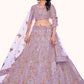 Rajwada Women Purple Net Semi Stitched Lehenga With Unstitched Blouse