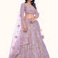 Rajwada Women Purple Net Semi Stitched Lehenga With Unstitched Blouse